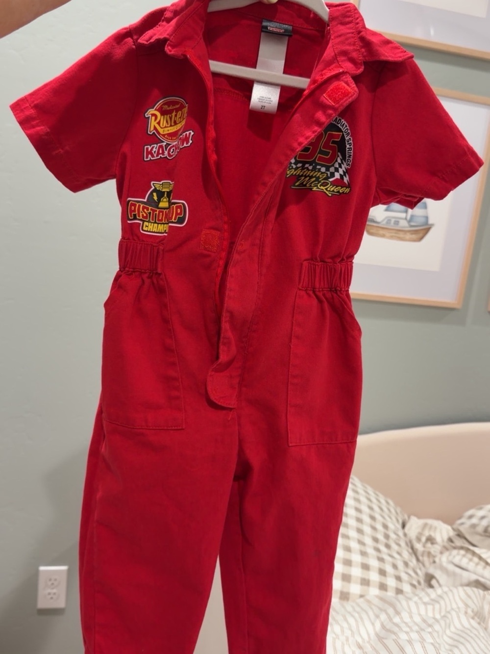 Lightning McQueen Utility Romper